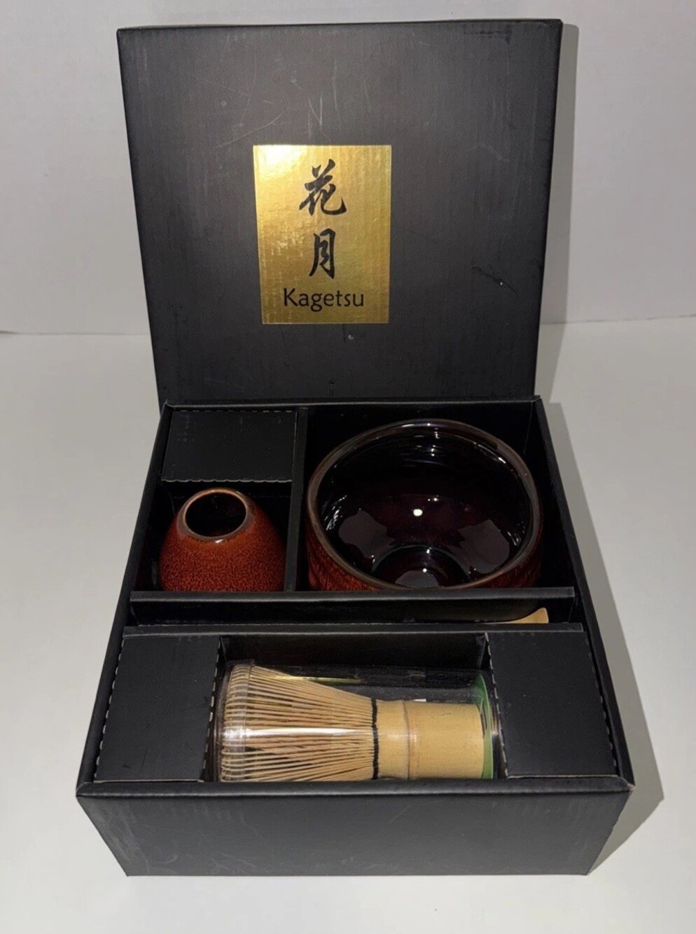 Kagetsu Japanese Limited Edition Red Matcha Starter Kit (Bowl, Whisk, Scoop +)